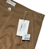 Brushed twill pleated trousers