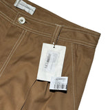 Brushed twill pleated trousers