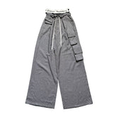 double waist houndstooth layer pant