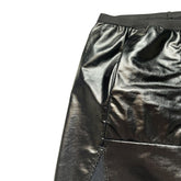 Adjustable waist waxed mini skirt