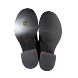 Embellished buckle high leather boot