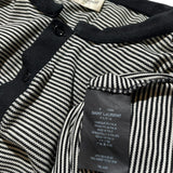 Striped button collarless polo