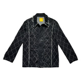 Exposed chain link stitch trucker jacket