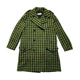 Wool plaid double breasted coat