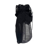 Mesh asymmetric cut out hip skirt