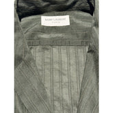 Shawl collar striped silk blend shirt
