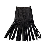 ELV denim x The Outnet fringe leather skirt
