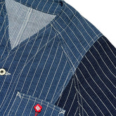 Patchwork striped denim jacket