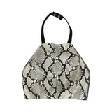 Gwen Python skin leather halter crop top