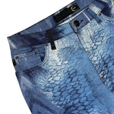 Archive snakeskin graphic denim