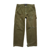 Destroyed canvas work wear paint pant