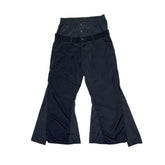 Double waist wide leg flared pant