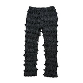 Spiked organza pleated pant