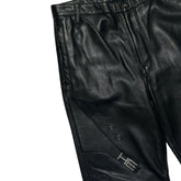 Leather logo zippered pant