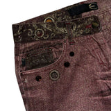 Crystal embellished glitter denim