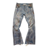 Painted repented flared jeans