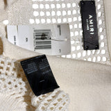Cashmere crochet mesh button down