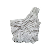 “Wet” look one shoulder crop top