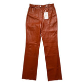 Nappa leather terracotta pant