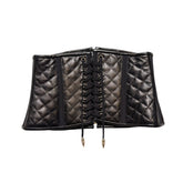 Quilted Leather dagger zip corset