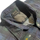 Paint splattered plaid flannel