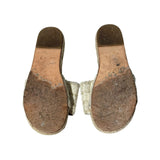 Tweed slip on sandal