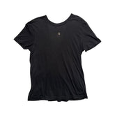 Plunge neck Wrap effect short sleeve tee