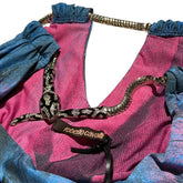 Snake necklace runched dress