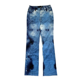 Archive snakeskin graphic denim