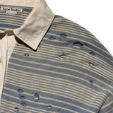 Distressed striped polo shirt