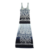 Archive Graphic tropical print mesh dress