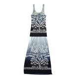 Archive Graphic tropical print mesh dress