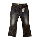 Velvet Gradient flare denim with splatters