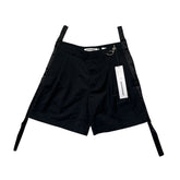 tailored wool silk slit shorts