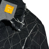 Exposed chain link stitch trucker jacket