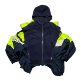 Oversized layered 2in1 windbreaker hoodie