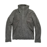 Leather multizip sueded jacket