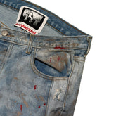 Painted repented flared jeans