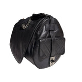 Quilted leather cargo barrel bag