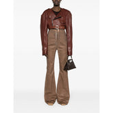 Cropped leather biker jacket