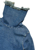 High neck stretch denim top