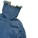 High neck stretch denim top