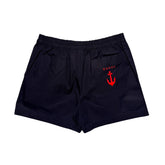 Adjustable waist embroidered shorts in Oxford cotton