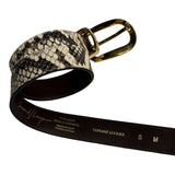 Python snake skin leather belt