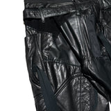 Leather patchwork deconstructed pant