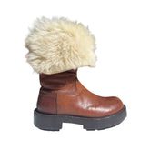 Convertible lamb fur shearling boot
