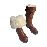 Convertible lamb fur shearling boot