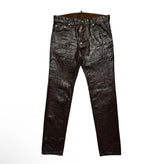 Waxed distressed cool guy slim fit denim