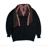 Triple layered thin knit polo