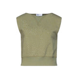 crystal embellished distressed crewneck